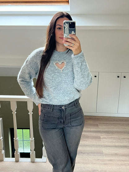 Love trui grijs